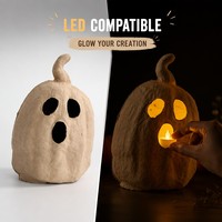 Citrouille en pulpe de papier DIY à peindre, écologique, pour décoration d'automne, avec design personnalisable et impression typographique
