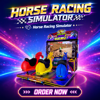 Machine de jeu d'arcade de course de chevaux électrique pour centres de divertissement, 3 joueurs, en anglais, personnalisable