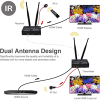 Extensor HDMI Inalámbrico 1080P 60Hz 2.4G 5.8GHz, Kit Transmisor y Receptor de 200m con Control Remoto IR y Salida Local para PC y Proyector
