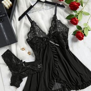 I-0602 Conjunto de Pijama de Verano para Mujer, 2 Piezas, Cuello en V, Cintura Elástica, 100% Poliéster, Transpirable, Suave, Estampado Moderno - Product Image 5