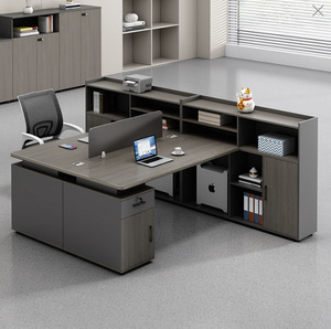 Conjunto de Sillas de Oficina Financiera para Espacio Comercial, Minimalismo Moderno, Material de PVC, Escritorio Reforzado, Escritorio para Dos Personas - Product Image 2