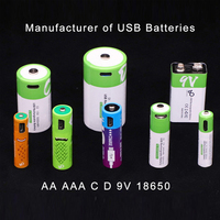 بطاريات ليثيوم أيون قابلة لإعادة الشحن عبر USB من SMARTOOOLS، 1.5 فولت، 2600 مللي واط/ساعة، قطعتان، للتحكم عن بعد والماوس والألعاب الكهربائية، كابل Type-C، 1200 دورة شحن