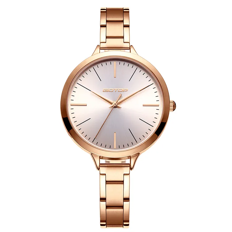 Amazon top seller wholesale waterproof women watches female wristwatch rose gold plated ladies stainless steel watch for girls