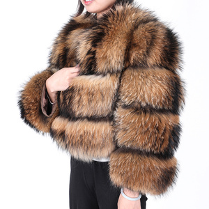 Women Winter Warm Raw Windproof <strong>Fur</strong> Coat Fashion Short Design <strong>Fluffy</strong> Natural Real Raccoon <strong>Fur</strong> <strong>Jacket</strong> - Product Image 1