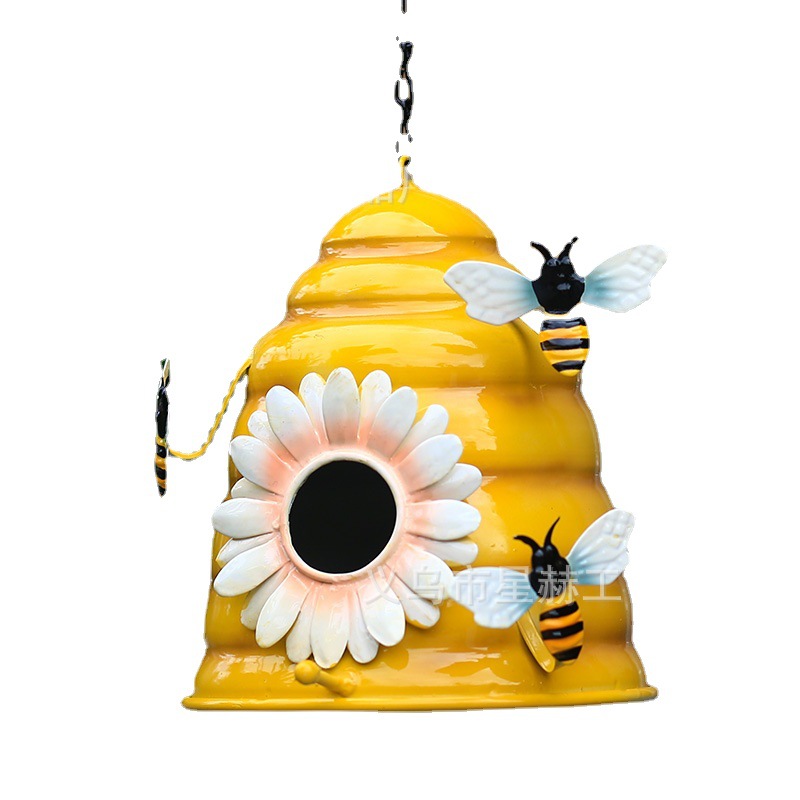 Клетка для птиц во дворе, садовое украшение, уличный домик для птиц, зимнее теплое Птичье гнездо, подвесное гнездо, железные поделки, украшения