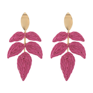 2025 fabricante al por mayor de alta calidad exquisitos pendientes grandes para mujer joyería 2025 pendientes hawaianos en forma de hoja - Product Image 5