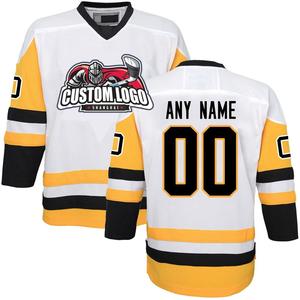 2020 di alta qualità su misura di disegno del poliestere del ricamo hockey su ghiaccio jersey uniforme moq basso made in China - Product Image 4