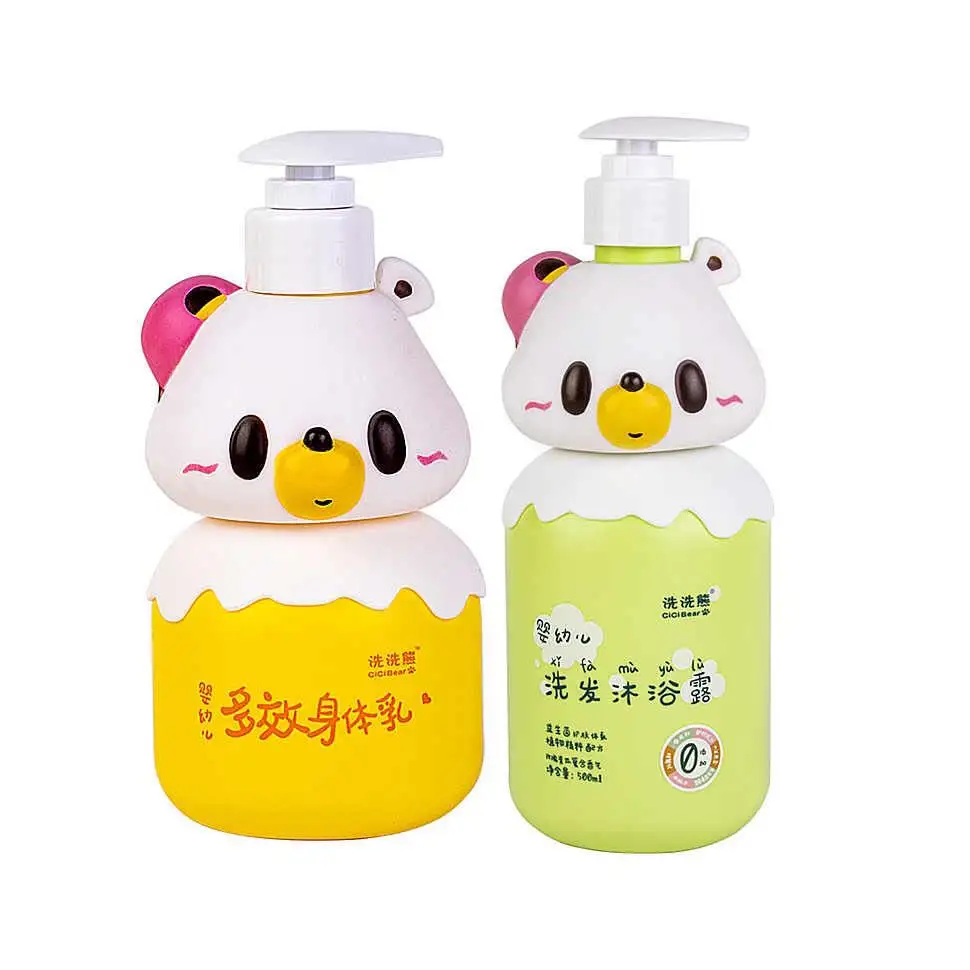 Sprayer Pump Bottle for Shampoo,children's Body Lotion Bottle Empty Plastic 300ml 500ml Kids Screen Printing HDPE MEI CHANG