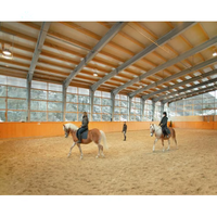 Structure en acier préfabriquée moderne pour arène équestre, manège métallique, étable en acier léger pour l'élevage à la ferme