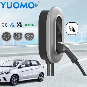 Pengisi daya listrik cepat untuk mobil dengan kabel, pengisi daya dinding tipe 2 Ev 7kW 22kW stasiun pengisian portabel 32A tipe 2 AC