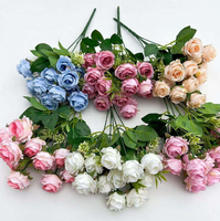 LUYI - Vente en gros de roses artificielles réalistes et écologiques en vrac, fleurs en soie violettes/bleues/roses/blanches/rouges pour fêtes et remises de diplômes