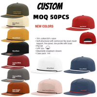 Casquette Trucker Personnalisable 5 Panneaux Non Structurée à Visière Plate avec Patch en Cuir – Modèle 256