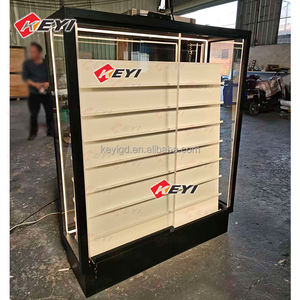 علبة عرض بطاقات رياضية باللونين الأسود والأبيض، إصدار مزدوج الجوانب مع إضاءة LED وأبواب قابلة للقفل - Product Image 2