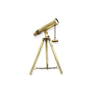 Télescope en laiton monté sur un support en laiton avec un design nautique classique, léger et polyvalent pour la décoration de bureau et de bureau - Product Image 1