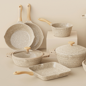 Juego de Ollas de Cocina Moderno de Aluminio Reciclado de Alto Calibre con Revestimiento Antiadherente de Granito y Sartén Plancha de Fácil Limpieza - Product Image 1