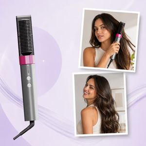 Electric Ionic Nylon Hair Straightener <b>Brush</b> PTC Fast <b>Heating</b> 35W 2-in-1 Straightening Curling Comb Anti-Scald Design 5 - Product Image 1