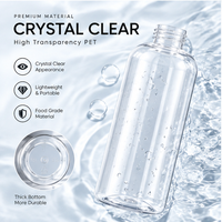 Service OEM&ODM – Nouvelle bouteille PET transparente en forme de Boston de 250, 500, 1000 ml avec pompe à lotion pour l'emballage de shampoing, gel douche et lotion