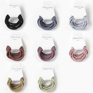 Style coréen filles couleur unie tête corde haute élastique caoutchouc bandeaux 10 pièces/ensemble Simple modèle de base cheveux cravates en gros - Product Image 3