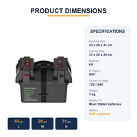 Boîte à batterie portable 12V, sortie d'alimentation continue pour camping-car, marine, automobile, instrument électronique