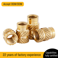 Inserts filetés moletés en laiton M1.6/M2/M2.5/M3/M4/M5/M6/M8 pour injection plastique, insert fileté en laiton pour soudure à chaud