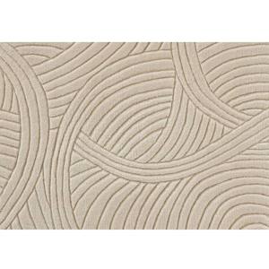 พรมขนสัตว์ทอมือลายแกะสลักนามธรรมแบบขนสูง-ต่ำ สีงาช้างเบจ หรูหรา ทำมือ ขนาดสั่งทำได้ ขายส่ง - Product Image 3