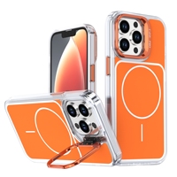 Coque de téléphone magnétique transparente anti-jaunissement avec béquille pour appareil photo, protection intégrale antichoc 360° pour iPhone 13 Pro Max