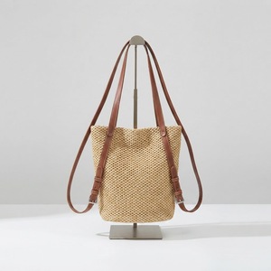 Borsa a tracolla in rafia intrecciata 2026 per viaggi, con fodera in poliestere e ricami, grande capacità - Product Image 2