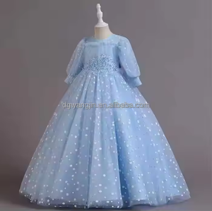 Vendita calda neonato ragazza bel vestito, vestito festa di compleanno per bambini carini, grande fiocco - Product Image 4