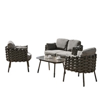 Ensemble de meubles d'extérieur Audu Modern Flat Pack avec assise confortable en osier et rotin pour hôtel et cour