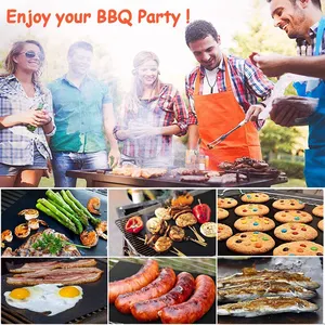 Best Selling Easy Clean Nonstick BBQ Tools Grill Mat Reusable Barbecue Mat From China