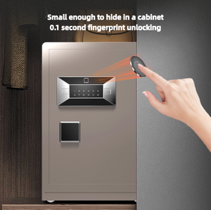 Coffre-fort de sécurité biométrique à reconnaissance d'empreintes digitales, grand modèle tout acier, H60cm, ignifuge, antivol, avec tiroir intégré pour argent liquide, bijoux et documents - Product Image 5