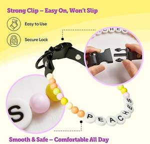 Collare per <span class=keywords><strong>Cani</strong></span> Personalizzato di Lusso in Alluminio con Perline Impermeabili e Fiocco, Nome Personalizzabile, Regalo, Braccialetto dell'Amicizia - Product Image 3