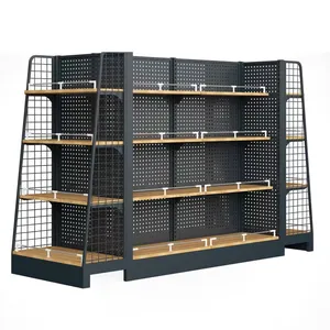 2023 China Manufacturer Green Metallic Duty Metal Heavy Layer Style Double Health Rack Supermarket Shelf