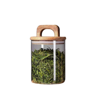 Frascos de Vidrio de Borosilicato de Alta Calidad para Cosméticos, Frascos Redondos Herméticos de Vidrio para Almacenar Granos de Café con Tapa de Bambú, para Exhibición de Té y Uso en la Cocina