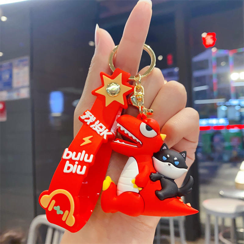 Dinosaur against Wolf - red