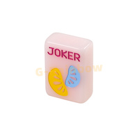 Marque Logo Acrylique Mah Jongg Ensemble Gravure Logo Conseil Mahjong Carreaux Bébé Rose Mahjong Ensemble