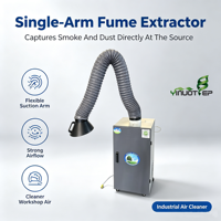 Extracteur de fumée mobile 2,2 kW à bras unique, portable, pour atelier de bricolage