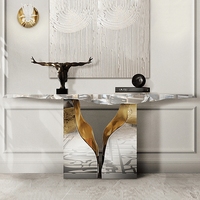 Furnistyle table console moderne de luxe avec miroir style baroque pour villa et salon
