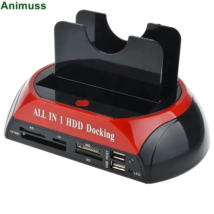 USB 2.0 hepsi 1 2.5 3.5 SATA IDE HDD sabit Disk sürücüsü yerleştirme istasyonu kart okuyucu Hub