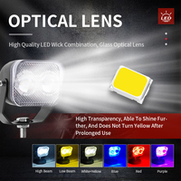 10W Mini RGB Spot conduite lumière blanc jaune universel LED travail lumière antibrouillard projecteur pour moteur voiture tout-terrain camions 12V 24V