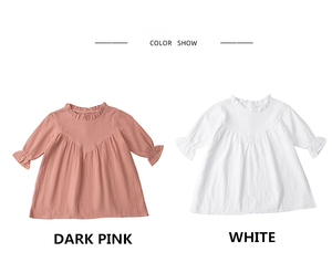 Abito primavera <span class=keywords><strong>autunno</strong></span> per ragazze in cotone semplice per neonati abito a maniche lunghe - Product Image 6