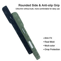 Coque de protection intégrale pour iPhone 17/16/15 Pro / Pro Max, motif gaufré vert tendance, antidérapante, protection complète de l'appareil photo, ajustement fin