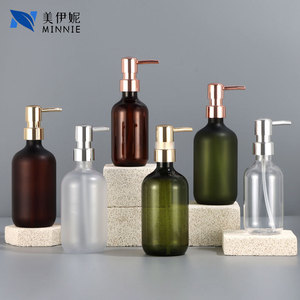 Minnie 500ml Pump Bottle Frosted Pet Electroplated For Lotion <b>Shampoo</b> Shower Gel Cosmetics - Product Image 1