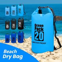 Sac étanche de plage 5L 10L 20L en PVC souple, pochette de voyage avec fermeture éclair, sac étanche gonflable flottant avec poignée souple pour le surf
