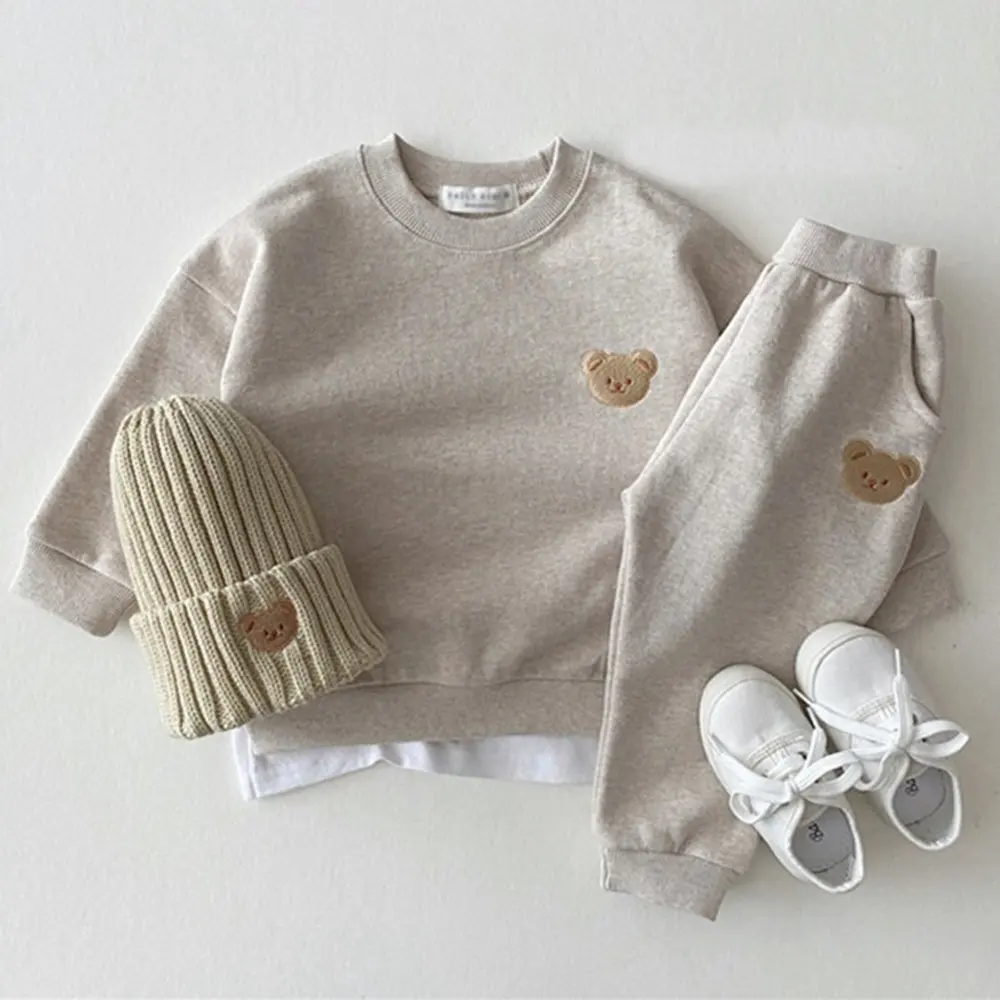 2022 Fashion Toddlers Children Clothing Baby Girl Clothing Set Kids Sports Bear Sweatshirt Pants 2Pcs Suit Outfits Boy Clothes