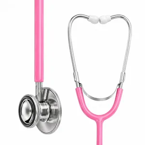 Stéthoscope cardiologique <span class=keywords><strong>professionnel</strong></span> à double tête 2026 <span class=keywords><strong>pour</strong></span> étudiants en médecine et médecins, rose/argent, équipement <span class=keywords><strong>médical</strong></span> de classe I - Product Image 1