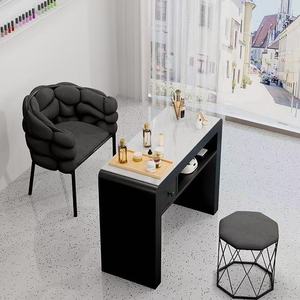 Mesa de Manicura con Superficie de Mármol y Cajones de Almacenamiento para Salón de Belleza - Product Image 2