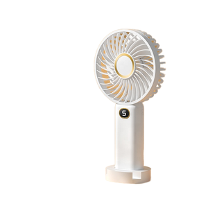 Ventilateur portable pliable à main, 5 vitesses, rechargeable par USB, avec affichage numérique, pour usage domestique, refroidisseur d'air sans fil - Product Image 4