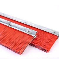 Brosse de nettoyage industrielle en PP rouge avec fil d'acier mélangé, longueur de poils personnalisable, pour machine à fabriquer des tiges