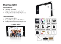 Machine de photomaton 360 degrés avec compatibilité iPad et appareil photo, construction métallique, impression instantanée pour événements festifs